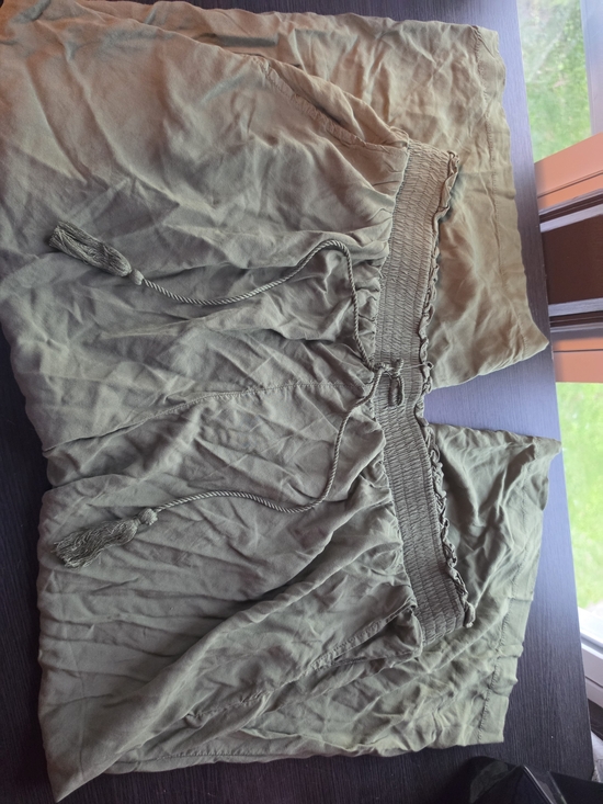 Terra & Sky Pants - Terra & Sky Olive Green Drawstring Waist Pants